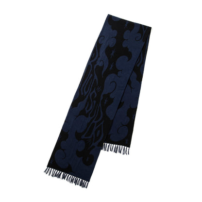 坩堝 Yu-Un JACQUARD SCARF (RUTSUBO× LOW MOROMI) RUTSUBO 遊雲 ジャカードスカーフ R25HO-LOW-AC【メンズ スカーフ ジャカード アート コラボ 25FW】