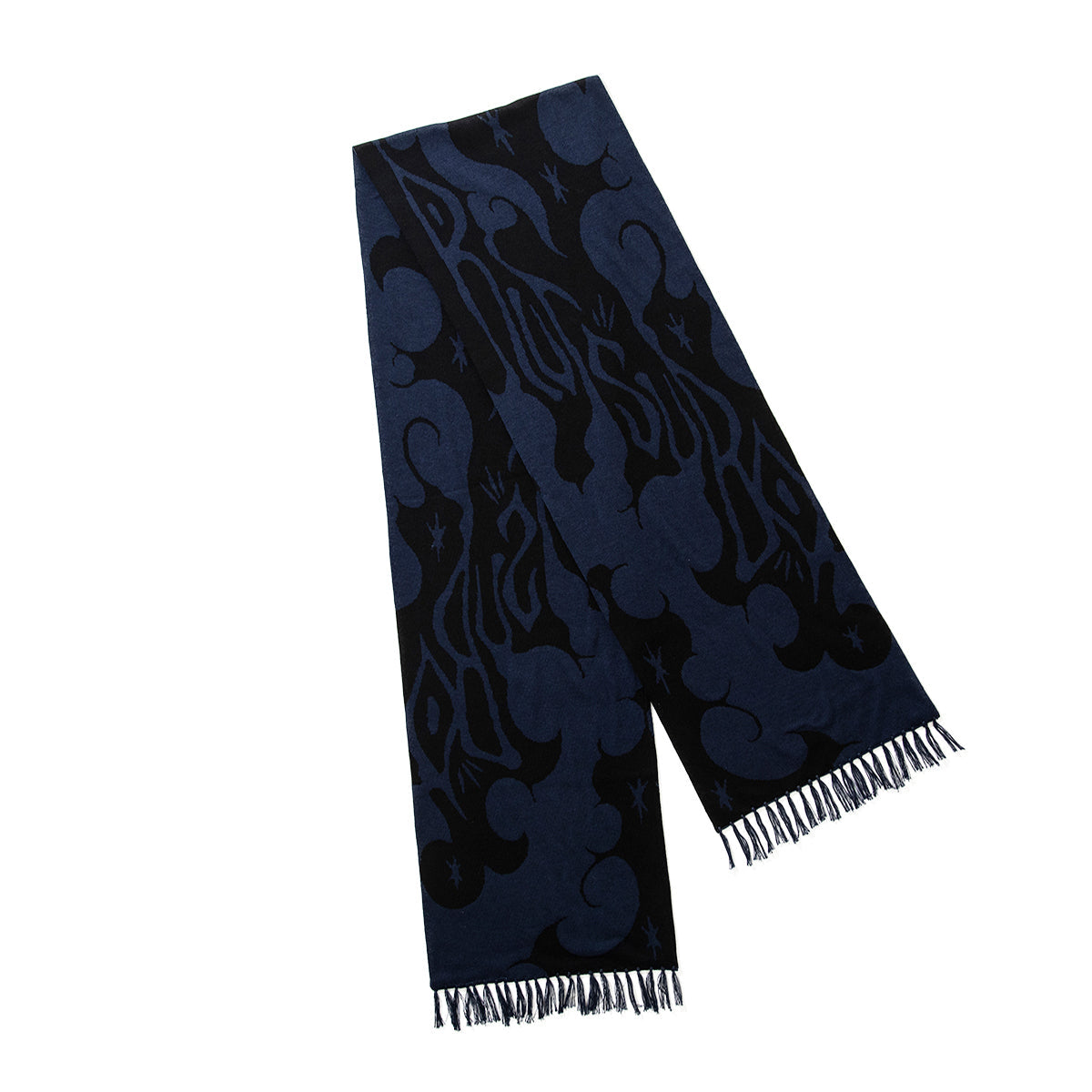 坩堝 Yu-Un JACQUARD SCARF (RUTSUBO× LOW MOROMI) RUTSUBO 遊雲 ジャカードスカーフ R25HO-LOW-AC【メンズ スカーフ ジャカード アート コラボ 25FW】
