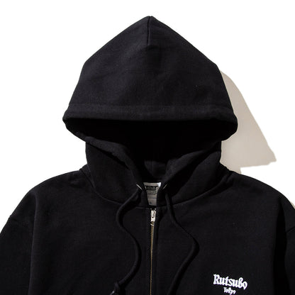 坩堝 Mooney-man (無二男) ZIP PARKA (RUTSUBO×YU SUDA) RUTSUBO ムーニーマン ジップ パーカ R25HO-SUDA-PF【メンズ ジップパーカ 厚手 裏起毛 刺繍ロゴ スウェット 25FW】