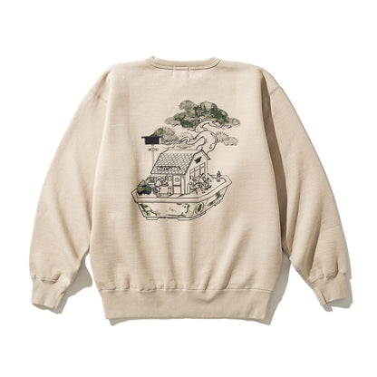 坩堝 BONSAI CREW SWEAT (RUTSUBO×YU SUDA) RUTSUBO ボンサイ クルー スウェット R25HO-SUDA-PF2【メンズ クルースウェット 肉厚 裏起毛 グラフィックプリント 90年代 25FW】