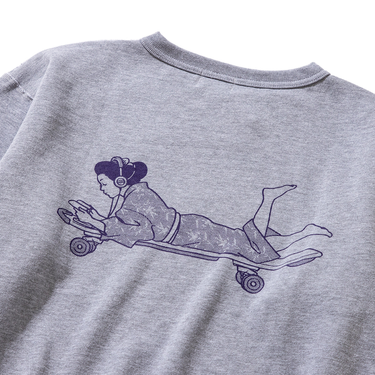 坩堝 BOOK WORM CREW SWEAT (RUTSUBO×YU SUDA) RUTSUBO ブックワーム クルー スウェット R25HO-SUDA-PF3【メンズ クルースウェット グラフィック 肉厚スウェット 90年代 スケート 25FW】