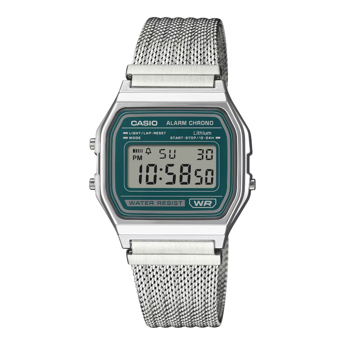 CASIO A158WEM-3JF カシオ A158WEM-3JF A158WEM-3JF【メンズ デジタルウオッチ メッシュバンド ステンレス 防水 軽量 クラシック 25FW】