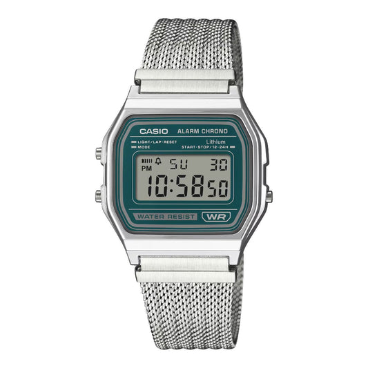 CASIO A158WEM-3JF カシオ A158WEM-3JF A158WEM-3JF【メンズ デジタルウオッチ メッシュバンド ステンレス 防水 軽量 クラシック 25FW】