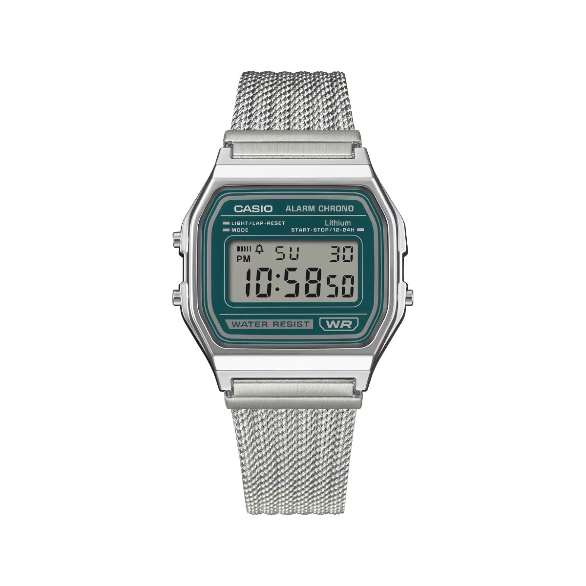 CASIO A158WEM-3JF カシオ A158WEM-3JF A158WEM-3JF【メンズ デジタルウオッチ メッシュバンド ステンレス 防水 軽量 クラシック 25FW】
