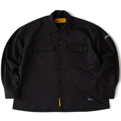 FAT WARMCROP エフエイティー ウォームクロップ F32521-SH21【メンズ シャツ ビッグシルエット 起毛感 ロゴ刺繍 25FW】