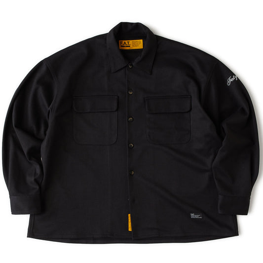 FAT WARMCROP エフエイティー ウォームクロップ F32521-SH21【メンズ シャツ ビッグシルエット 起毛感 ロゴ刺繍 25FW】