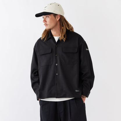 FAT WARMCROP エフエイティー ウォームクロップ F32521-SH21【メンズ シャツ ビッグシルエット 起毛感 ロゴ刺繍 25FW】