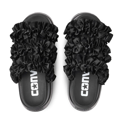 CONVERSE CHEWY FR コンバース チューイー FR 33800121【レディース 厚底サンダル フリルサンダル スライドサンダル 26SS】