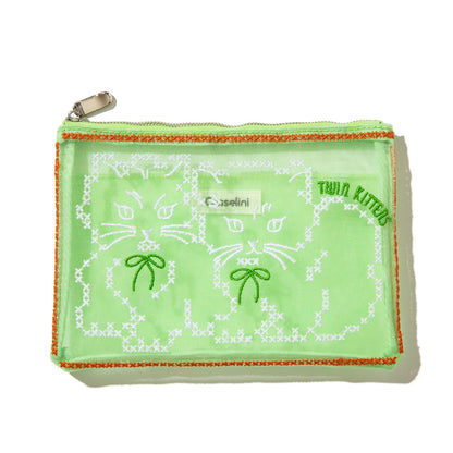 Casselini Tulle Embroidery Pouch キャセリーニ チュール刺繍ポーチ 254-110612【レディース チュール素材 ポーチ 26SS】