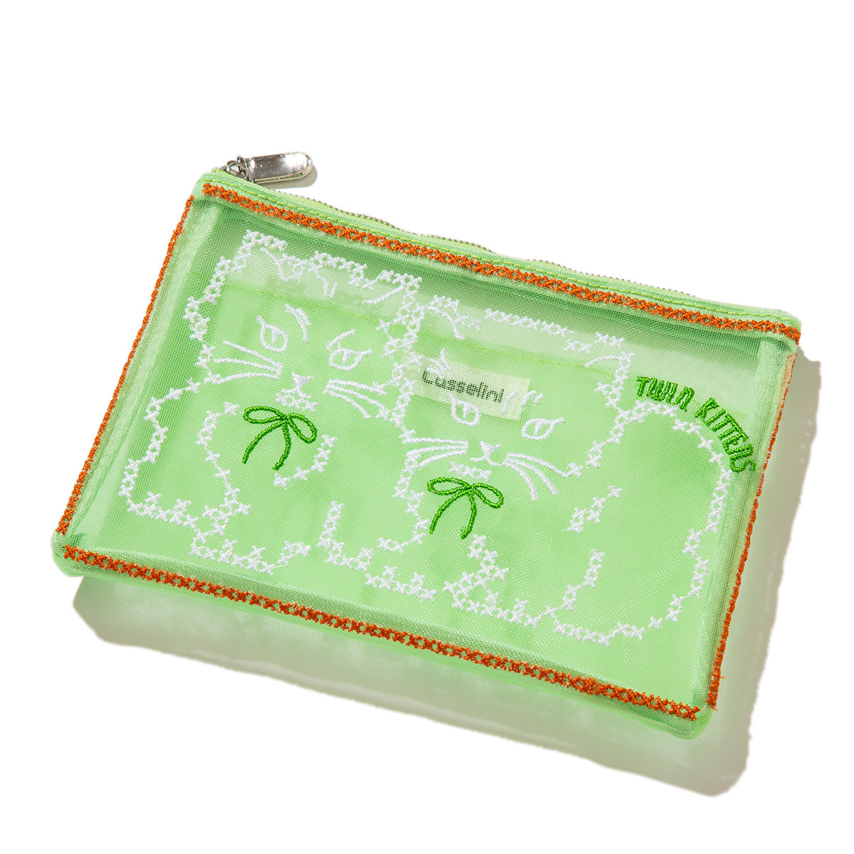 Casselini Tulle Embroidery Pouch キャセリーニ チュール刺繍ポーチ 254-110612【レディース チュール素材 ポーチ 26SS】