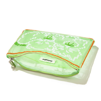 Casselini Tulle Embroidery Pouch キャセリーニ チュール刺繍ポーチ 254-110612【レディース チュール素材 ポーチ 26SS】