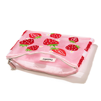 Casselini Tulle Embroidery Pouch キャセリーニ チュール刺繍ポーチ 254-110612【レディース チュール素材 ポーチ 26SS】