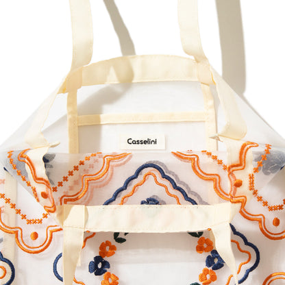 Casselini Tulle Embroidery Tote キャセリーニ チュール刺繍トート 254-111505【レディース チュール素材 透け感 26SS】