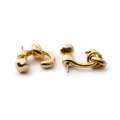 LAPUIS Drop flow coil pierced earrings ラピュイ ドロップ フロー コイル ピアス 254-220107-GLD【レディース 日本製 26SS】