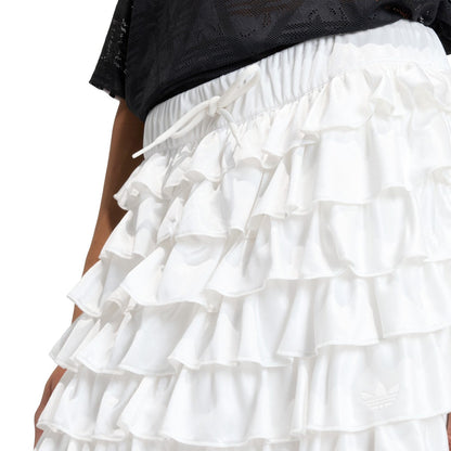 adidas originals LACE RUFFLE MINI SKIRT アディダスオリジナルス レース フリル ミニスカート DP791【レディース ミニスカート レーススカート フリルデザイン ピケ生地 26SS】