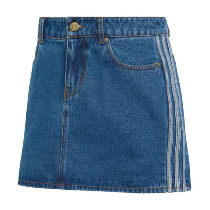 adidas originals 3 Stripes Denim Skirt アディダスオリジナルス スリーストライプス スカート デニム KD2901【レディース デニムスカート ミッドライズ レギュラーフィット ボタン留め 26SS】
