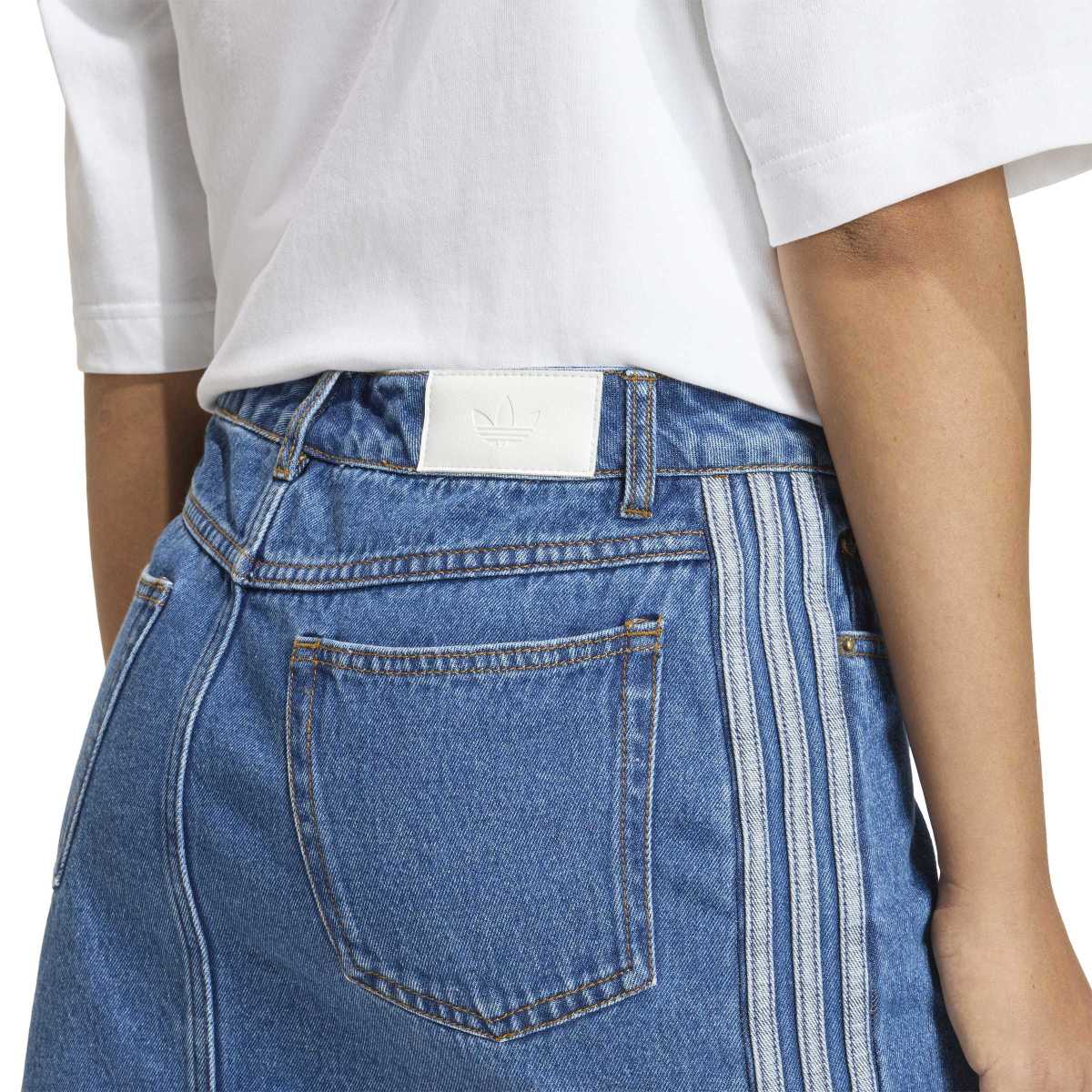 adidas originals 3 Stripes Denim Skirt アディダスオリジナルス スリーストライプス スカート デニム KD2901【レディース デニムスカート ミッドライズ レギュラーフィット ボタン留め 26SS】