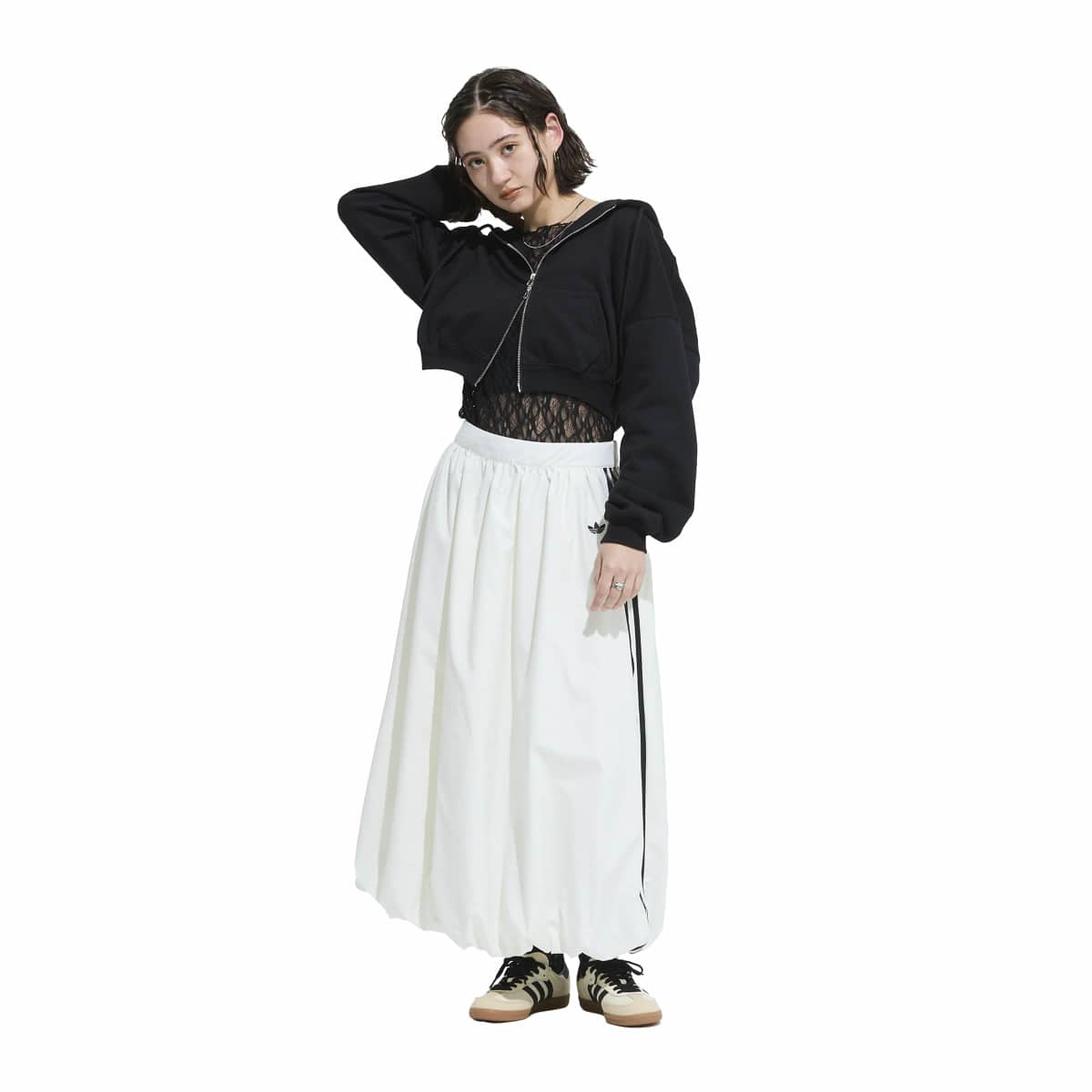 adidas originals BALLOON LONG SKIRT アディダスオリジナルス バルーン ロング スカート KE3441【レディース バルーンスカート オーバーサイズ カジュアル ストリート プレーンウィーブ 26SS】