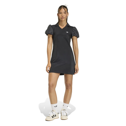 adidas originals DRESS WITH BALLOON SLEEVES アディダスオリジナルス バルーンスリーブ付きワンピース KD0302【レディース スリムフィット バルーンスリーブ ニット Vネック カジュアル モダン 26SS】