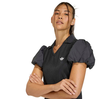 adidas originals DRESS WITH BALLOON SLEEVES アディダスオリジナルス バルーンスリーブ付きワンピース KD0302【レディース スリムフィット バルーンスリーブ ニット Vネック カジュアル モダン 26SS】