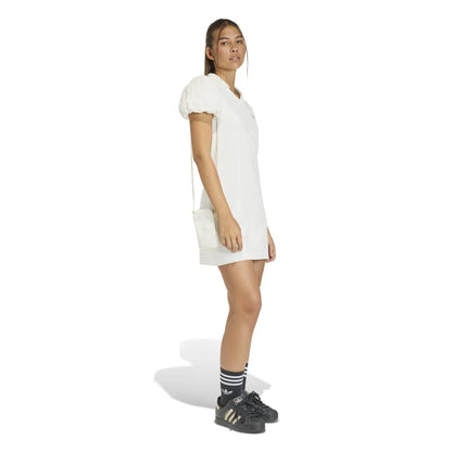 adidas originals DRESS WITH BALLOON SLEEVES アディダスオリジナルス バルーンスリーブ付きワンピース KE3437【レディース スリムフィット バルーンスリーブ ニット Vネック カジュアル モダン 26SS】