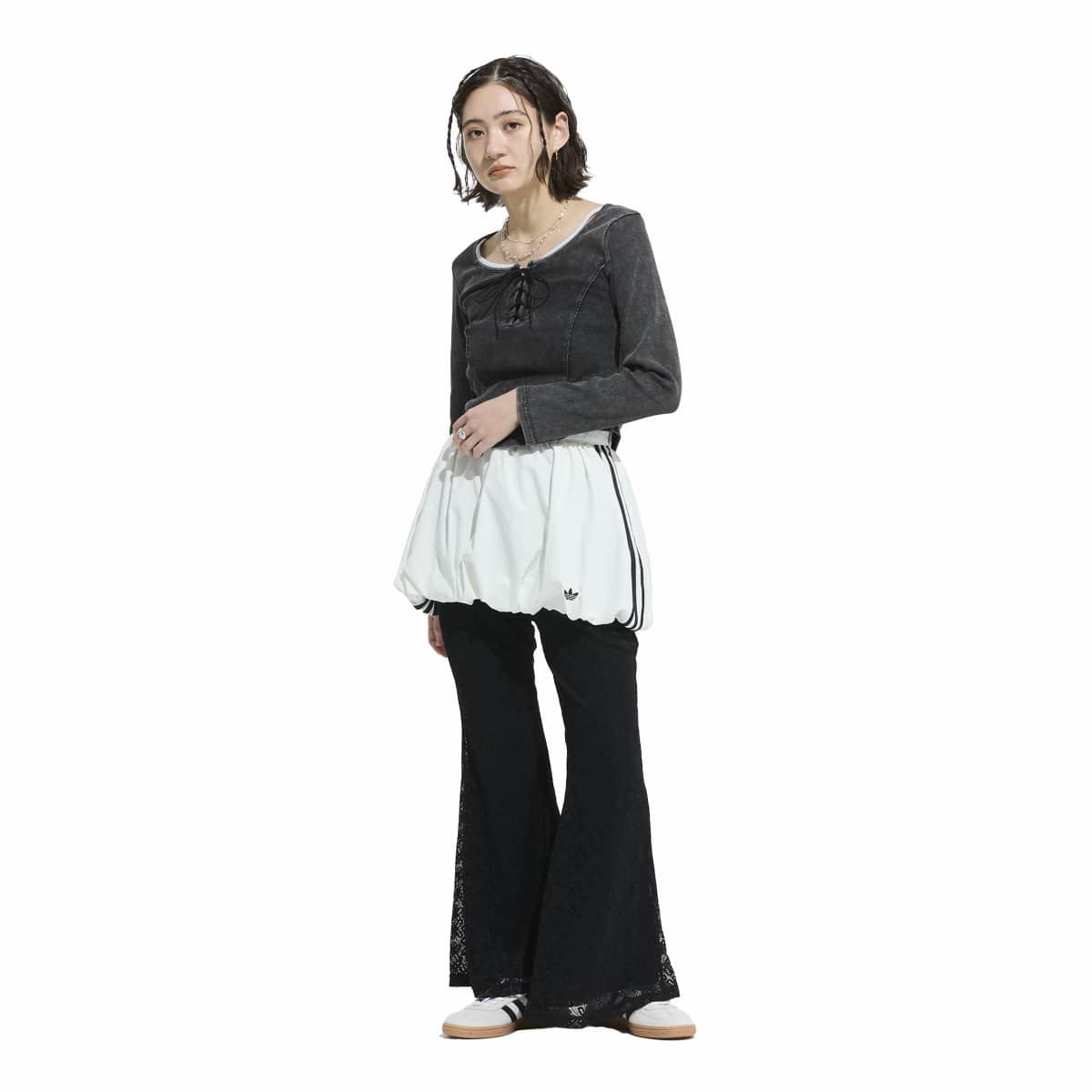 adidas originals BALLOON SKIRT アディダスオリジナルス バルーンスカート KE3440【レディース バルーンスカート ジップ カジュアル スタイリッシュ プレーンウィーブ 26SS】