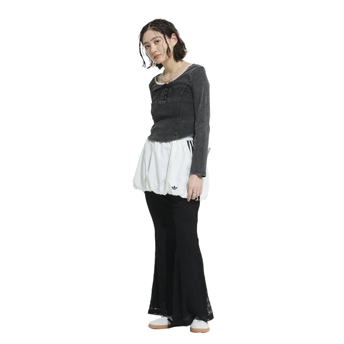 adidas originals BALLOON SKIRT アディダスオリジナルス バルーンスカート KE3440【レディース バルーンスカート ジップ カジュアル スタイリッシュ プレーンウィーブ 26SS】