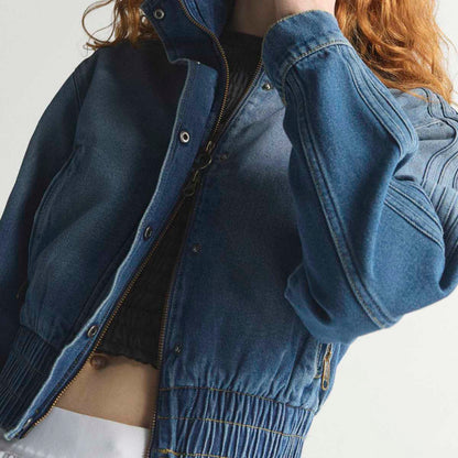 adidas originals Denim Track Top アディダスオリジナルス デニム トラックトップ KE1072【レディース デニム トラックトップ フィット感 ハイネック ボタン留め 耐久性 26SS】