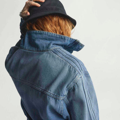 adidas originals Denim Track Top アディダスオリジナルス デニム トラックトップ KE1072【レディース デニム トラックトップ フィット感 ハイネック ボタン留め 耐久性 26SS】