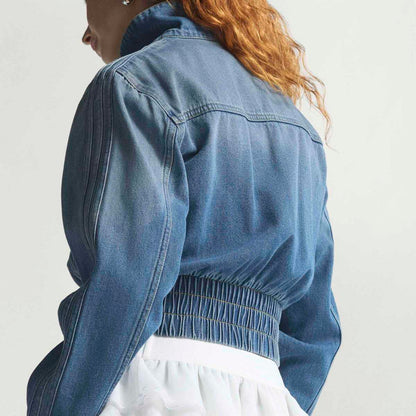 adidas originals Denim Track Top アディダスオリジナルス デニム トラックトップ KE1072【レディース デニム トラックトップ フィット感 ハイネック ボタン留め 耐久性 26SS】
