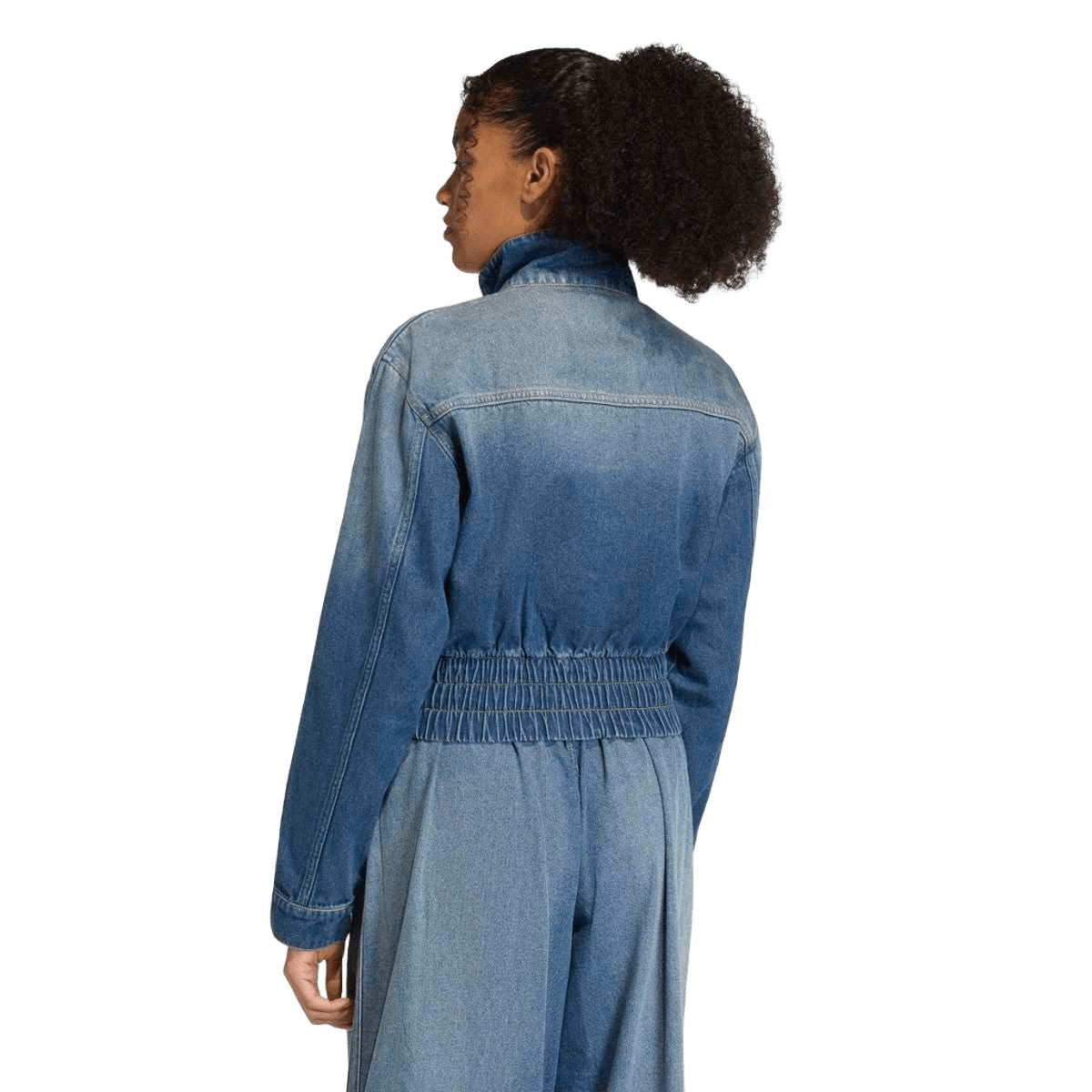 adidas originals Denim Track Top アディダスオリジナルス デニム トラックトップ KE1072【レディース デニム トラックトップ フィット感 ハイネック ボタン留め 耐久性 26SS】
