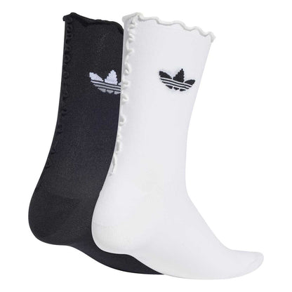 adidas originals RUFFLE SOCKS 2 PAIRS アディダスオリジナルス ラッフルソックス 2足組 JD5623【レディース クルーソックス シースルー ラッフル 26SS】