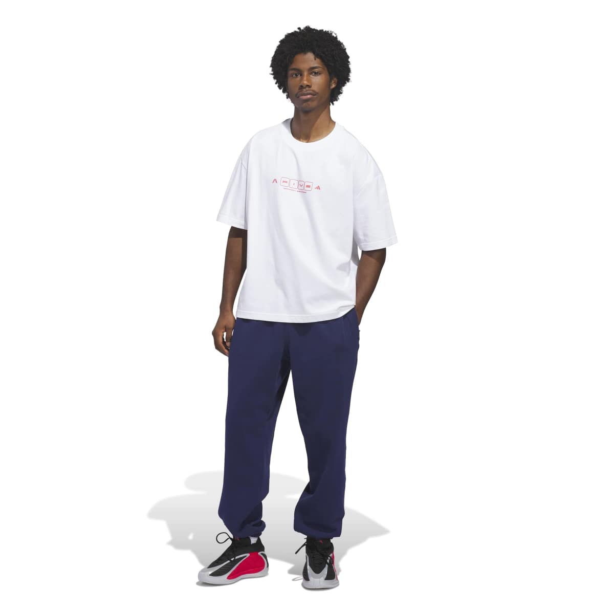 ADIDAS ANTHONY EDWARDS WORLD OF FIVE SHORT-SLEEVE TEE アディダス アンソニー・エドワーズ ワールド オブ ファイブ 半袖Tシャツ KF8975【メンズ ルーズフィット  デイリーユース  26SS】