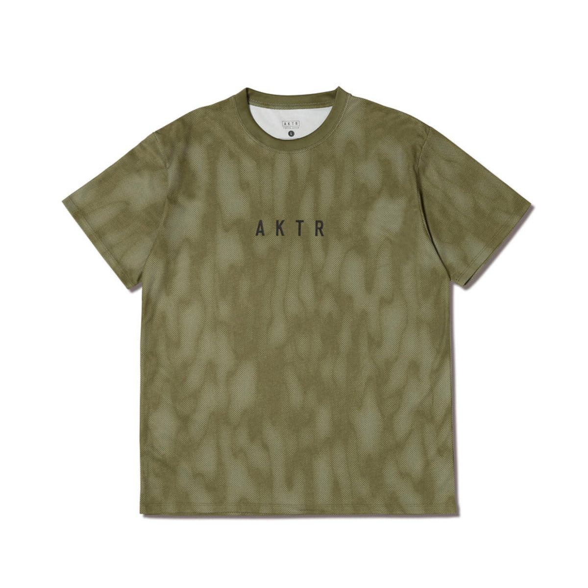 AKTR MELT CAMO AKTR LOGO SPORTS TEE アクター メルト カモ AKTR ロゴ スポーツ Tシャツ 126-027005【メンズ 半袖Tシャツ スポーツウェア メッシュ素材 軽量 通気性 26SS】