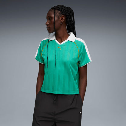 PUMA WNS 7 RELAXED FOOTBALL SHORT SLEEVE TEE プーマ ウィメンズ T7 リラックスド フットボール 半袖 Tシャツ 633973【レディース トラックジャケット メンズ 半袖 トラックトップ 26SS】