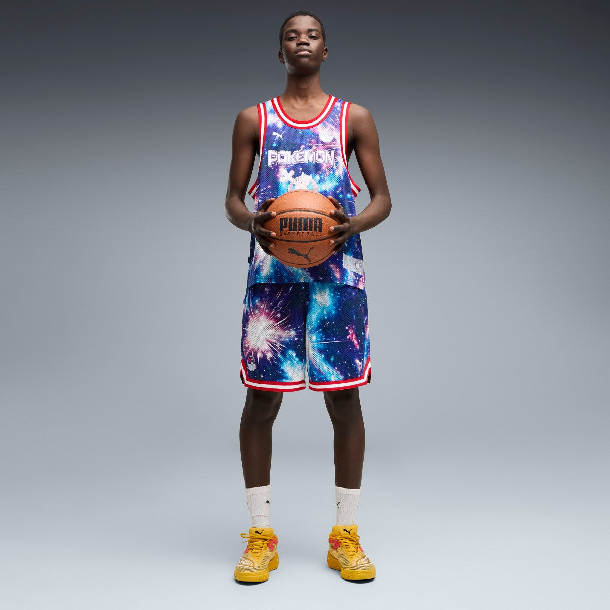 PUMA POKEMON X HOOPS MEWTWO SHORTS プーマ ポケモン × フープス ミュウツー ショーツ 635661【メンズ バスケットボールショーツ メンズショーツ カジュアルショーツ メッシュ素材 26SS】