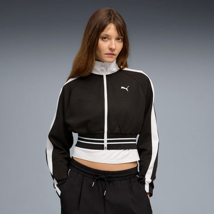 PUMA T7 PIQUE RELAXED CROPPED TRACK JACKET プーマ T7 ピケ リラックスド クロップド トラックジャケット 636779【レディース トラックジャケット メンズ スポーツジャケット ストリートジャケット 26SS】