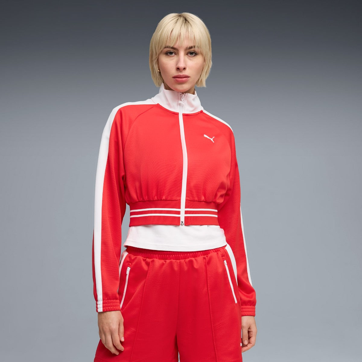 PUMA T7 PIQUE RELAXED CROPPED TRACK JACKET プーマ T7 ピケ リラックスド クロップド トラックジャケット 636779【レディース トラックジャケット メンズ スポーツジャケット ストリートジャケット 26SS】