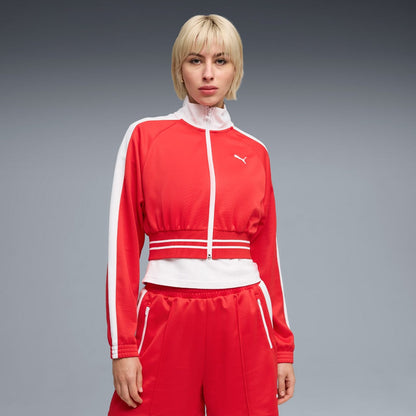 PUMA T7 PIQUE RELAXED CROPPED TRACK JACKET プーマ T7 ピケ リラックスド クロップド トラックジャケット 636779【レディース トラックジャケット メンズ スポーツジャケット ストリートジャケット 26SS】