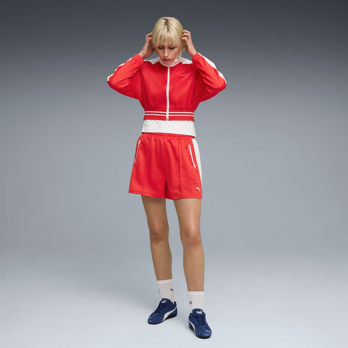 PUMA T7 PIQUE RELAXED CROPPED TRACK JACKET プーマ T7 ピケ リラックスド クロップド トラックジャケット 636779【レディース トラックジャケット メンズ スポーツジャケット ストリートジャケット 26SS】