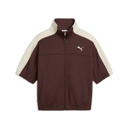 PUMA WNS SHORT SLEEVE TRACK JACKET プーマ ウィメンズ ショートスリーブ トラックジャケット 636871【レディース アウター スポーツウェア フルジップ ジャケット スタンドカラー 26SS】