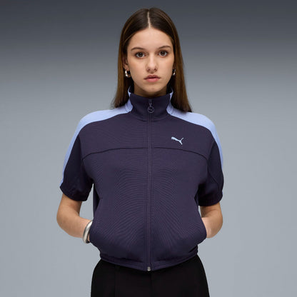 PUMA WNS SHORT SLEEVE TRACK JACKET プーマ ウィメンズ ショートスリーブ トラックジャケット 636871【レディース アウター スポーツウェア フルジップ ジャケット スタンドカラー 26SS】