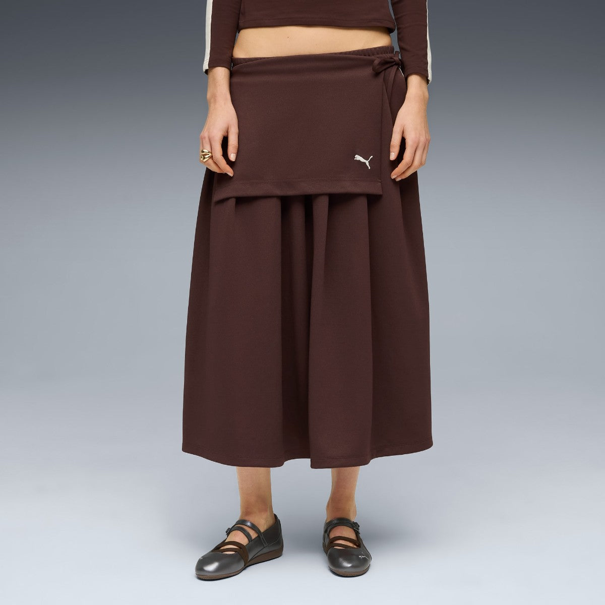 PUMA T7 MIDI PLEATED SKIRT WNS プーマ  T7 ミディ プリーツ スカート 636872【レディース プリーツスカート ミディスカート ミドル丈スカート ウエストゴムスカート 26SS】
