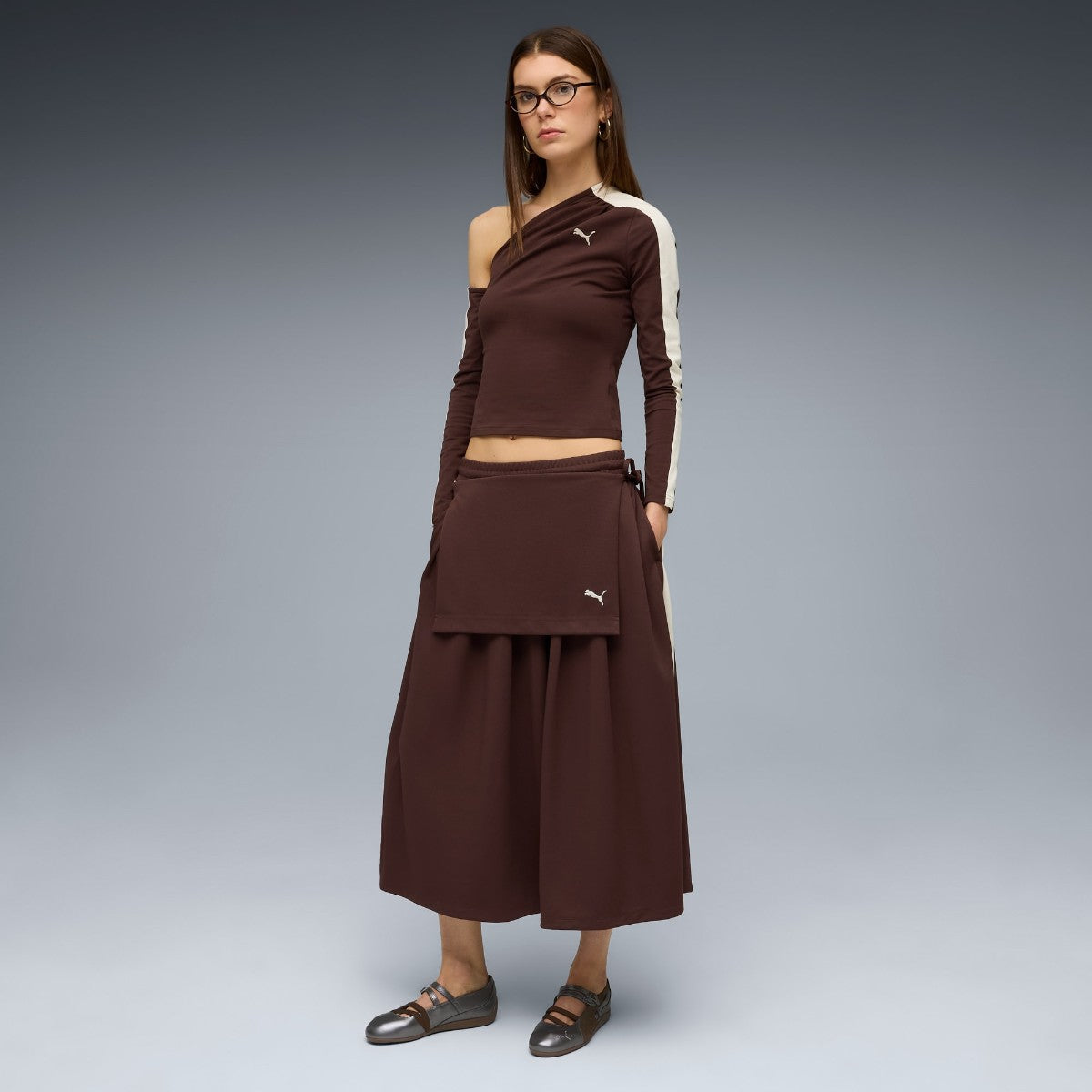 PUMA T7 MIDI PLEATED SKIRT WNS プーマ  T7 ミディ プリーツ スカート 636872【レディース プリーツスカート ミディスカート ミドル丈スカート ウエストゴムスカート 26SS】