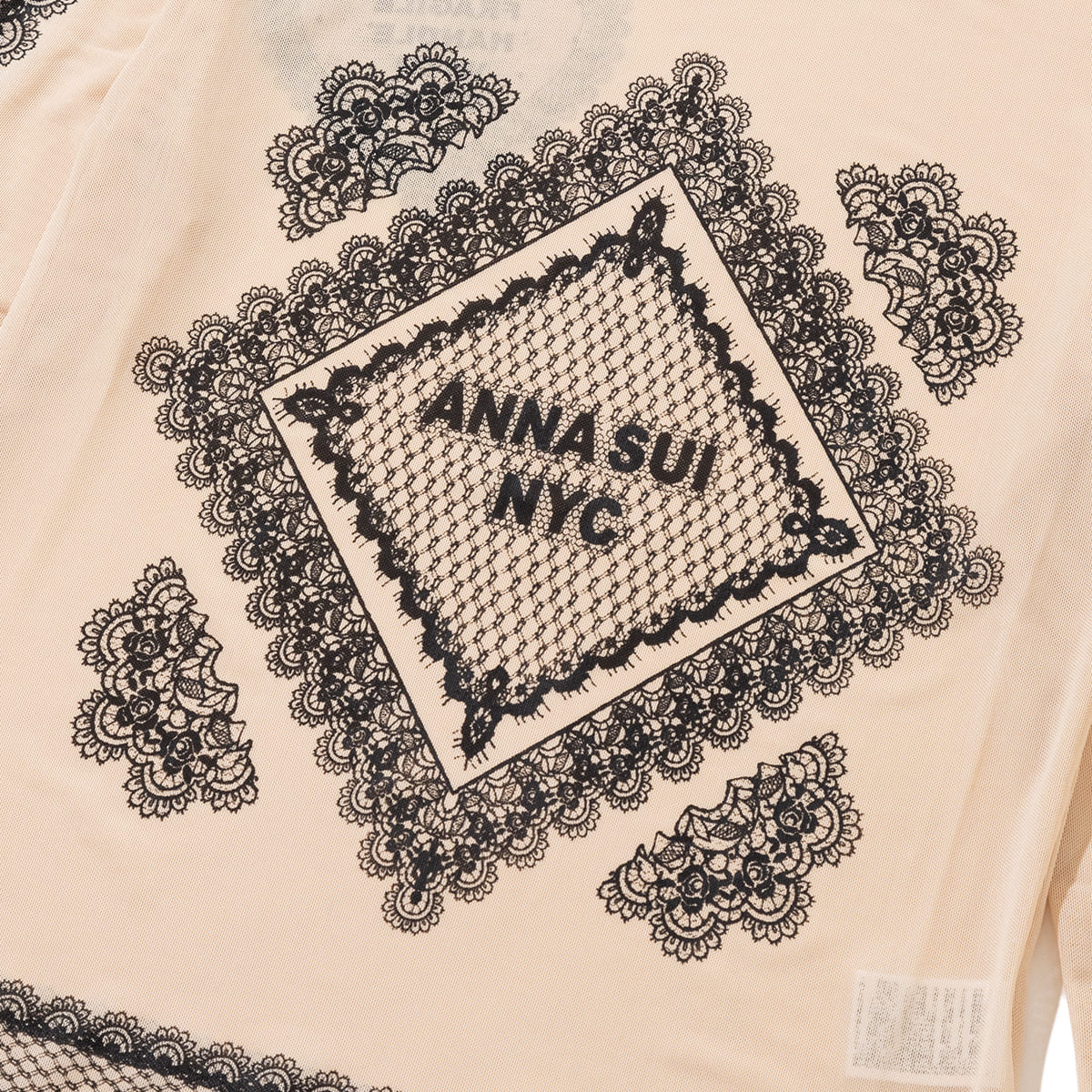 ANNA SUI NYC RACE PRINT SHEER TOP アナスイ エヌワイシー レースプリントシアートップス 16112356【レディース シアートップス 長袖 レースプリント レイヤード 透け感 26SS】