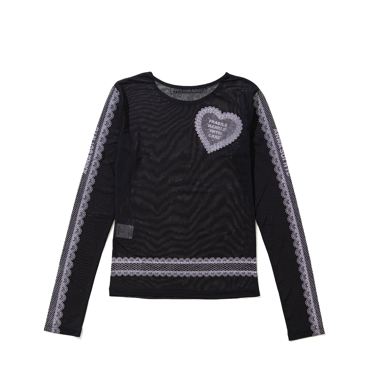 ANNA SUI NYC RACE PRINT SHEER TOP アナスイ エヌワイシー レースプリントシアートップス 16112356【レディース シアートップス 長袖 レースプリント レイヤード 透け感 26SS】