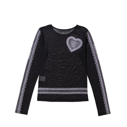 ANNA SUI NYC RACE PRINT SHEER TOP アナスイ エヌワイシー レースプリントシアートップス 16112356【レディース シアートップス 長袖 レースプリント レイヤード 透け感 26SS】
