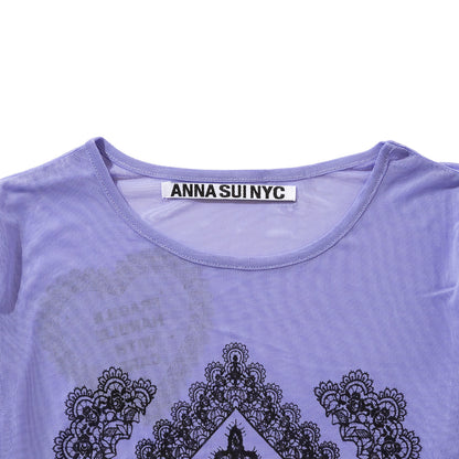 ANNA SUI NYC RACE PRINT SHEER TOP アナスイ エヌワイシー レースプリントシアートップス 16112356【レディース シアートップス 長袖 レースプリント レイヤード 透け感 26SS】
