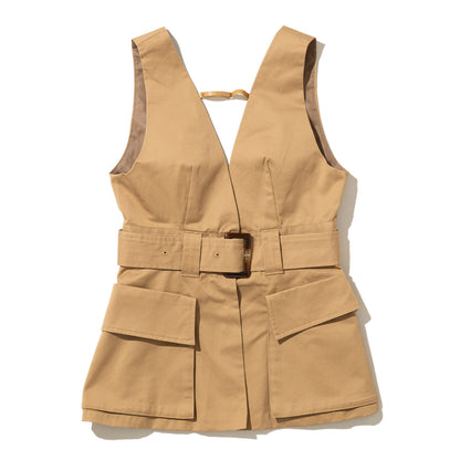 ANNA SUI NYC Chino Vest アナスイ エヌワイシー チノ ベスト 16116383【レディース コットン素材 ベルト付き 26SS】