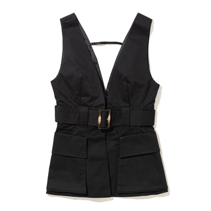 ANNA SUI NYC Chino Vest アナスイ エヌワイシー チノ ベスト 16116383【レディース コットン素材 ベルト付き 26SS】